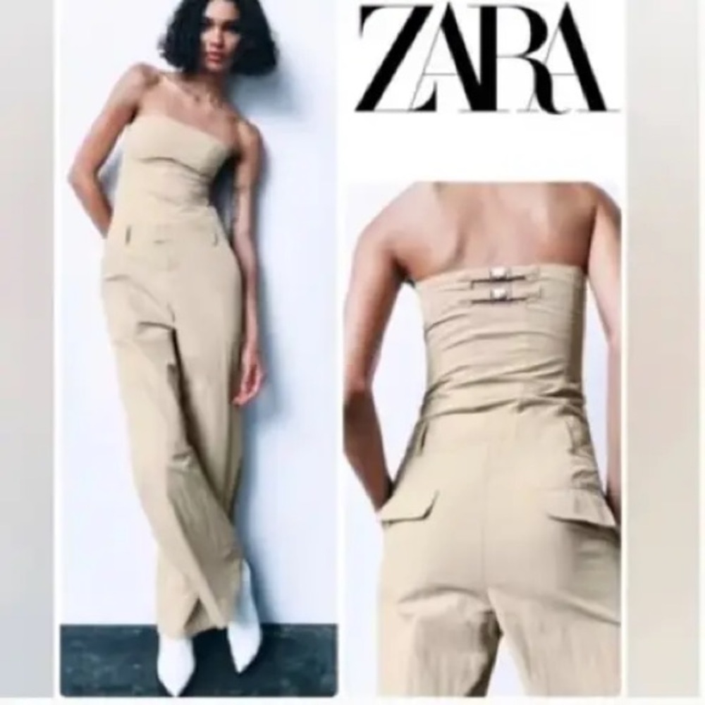 ZARA khaki jumpsuit